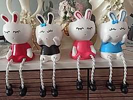 Tavşan Saksı 4 Adet Sukulent Saksısı Kaktüs Saksısı Beton Saksı Saksı Dekoratif Saksı Ev Saksısı