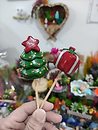 2'li Noel Yılbaşı Saksı Süsü Teraryum Obje Teraryum Malzemeleri Minyatür Obje