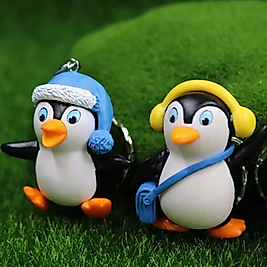2'li Penguen Teraryum Süsleri Teraryum Obje Minyatür Obje