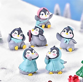 4'lü Penguen 4 Adet Teraryum Malzemeleri Saksı Süsleri Teraryum Objeleri