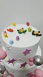 Balık Kaplumbağa Ördek Maket Kürdanlı Cupcake Pasta Süsü Doğum Günü Süsleri