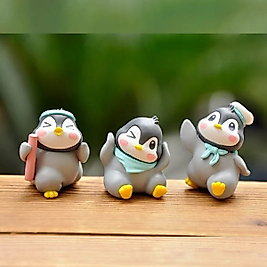 3 Adet Penguen Karışık Gönderilir Teraryum Objeleri Teraryum Süsleri Saksı Süsleri Minyatür Obje