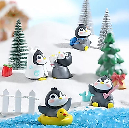 Penguen 3 Parça Karışık Model Teraryum Objeleri Teraryum Süsleri Saksı Süsleri Minyatür Obje