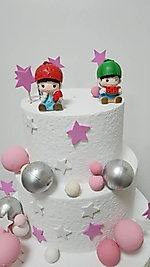 Meyve Yiyen Çocuklar Maket Kürdanlı Cupcake Pasta Süsü Doğum Günü Süsleri