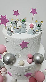 Sevimli Koala 6 Parça Maket Kürdanlı Cupcake Pasta Süsü Doğum Günü Süsleri Pasta Kürdanı