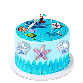 Gemi Set 7 Parça Maket Kürdanlı Cupcake Pasta Süsü Doğum Günü Süsleri Pasta Kürdanı