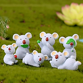 6'lı Koala Saksı Süsü Teraryum Obje Teraryum Süsleri Minyatür Obje Teraryum Malzemeleri