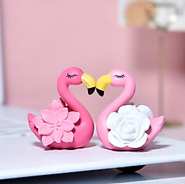 2'li Flamingo Teraryum Malzemeleri Saksı Süsleri Teraryum Objeleri