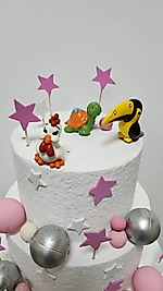 Safari 3 Parça Maket Kürdanlı Cupcake Pasta Süsü Doğum Günü Süsleri Pasta Kürdanı