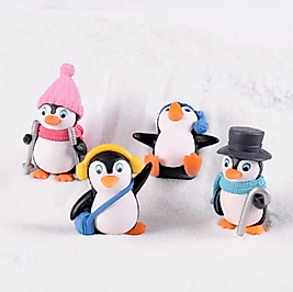 4'lÜ Penguen Teraryum Objeleri Teraryum Süsleri Saksı Süsleri Minyatür Obje