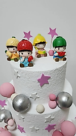 Meyve Yiyen Çocuklar Maket Kürdanlı Cupcake Pasta Süsü Doğum Günü Süsleri