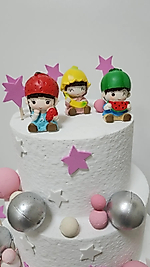 Meyve Yiyen Çocuklar Maket Kürdanlı Cupcake Pasta Süsü Doğum Günü Süsleri
