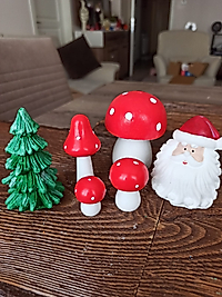 Mantarlar, Ağaç, Noel Baba Teraryum Obje Minyatür Obje Teraryum Malzemeleri
