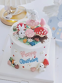 Tavşan Ve Mantar 6 Parça Maket Kürdanlı Cupcake Pasta Süsü Doğum Günü Süsleri Kürdan Süsü