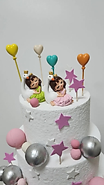 Kuğudaki Balonlu Kız 6 Parça Maket Kürdanlı Cupcake Pasta Süsü Doğum Günü Süsleri