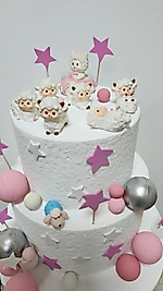 Sevimli Kuzular Maket Kürdanlı Cupcake Pasta Süsü 8 Parça Doğum Günü Süsleri