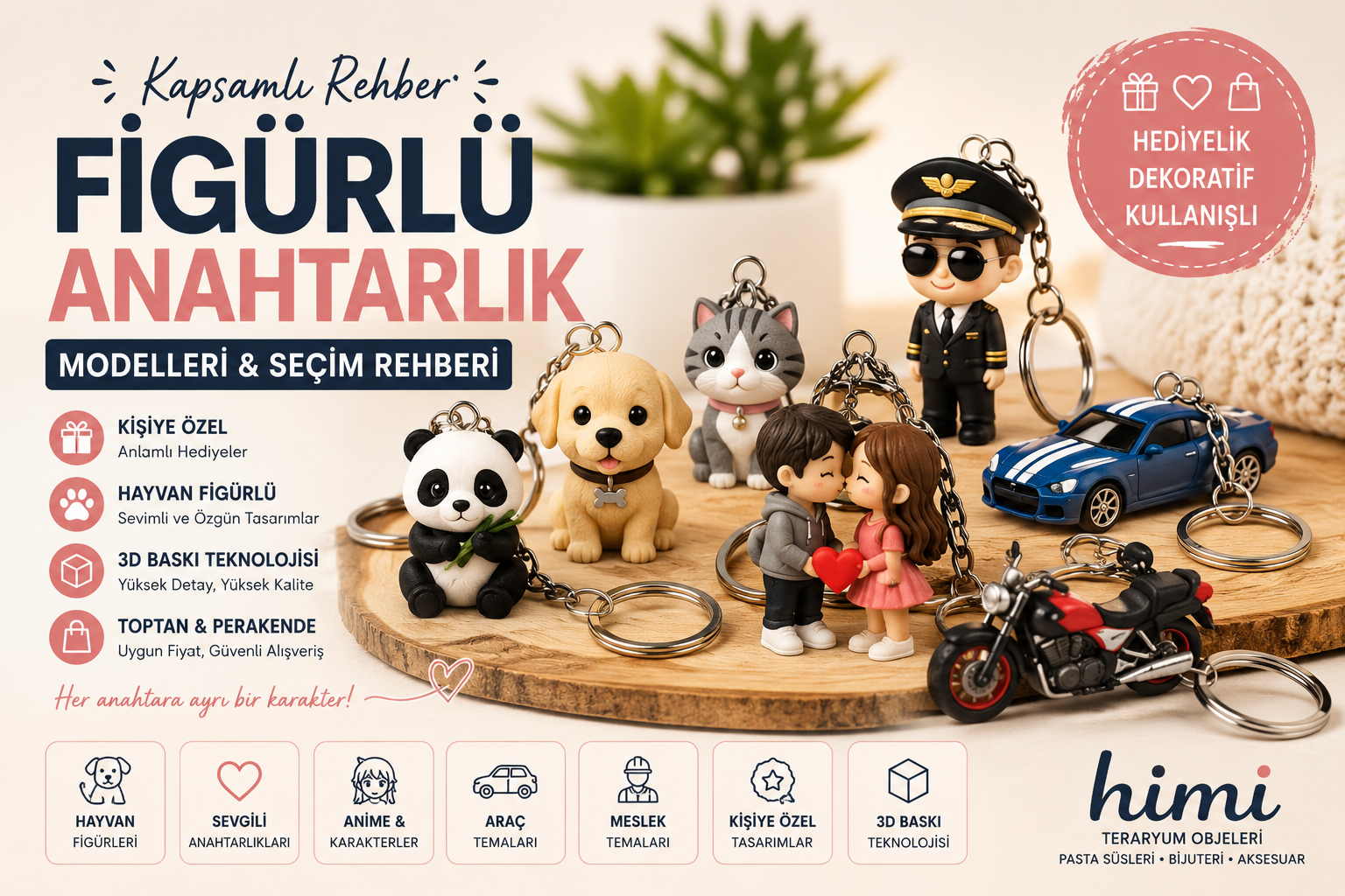 Figürlü Anahtarlık Modelleri | Kişiye Özel, Hayvan Figürlü ve 3D Baskı Anahtarlık Rehberi